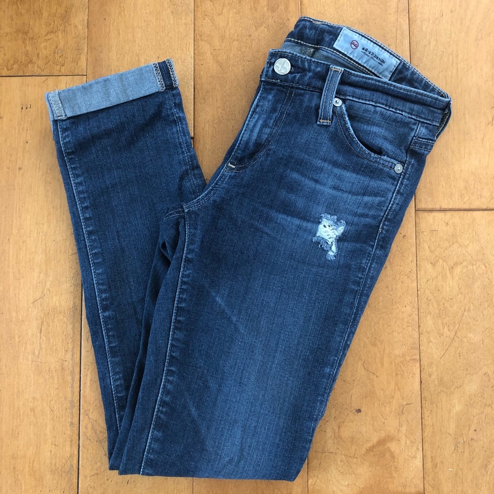 AG THE STILT Cigarette Roll Up Skinny Jeans 25